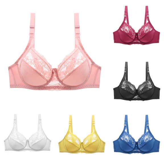 HNMKIU Women Double Lace Plus Size Bra