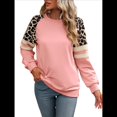 thumbnail image 3 of Sudadera de Cuello Redondo para Mujer, Informal, con de Leopardo, Larga, para Otoño y . Rosa M, 3 of 9