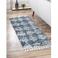 thumbnail image 4 of Unique Loom Serenity Shag Collection Area Rug - Soufriere (2' x 6' Runner Blue/Ivory), 4 of 12