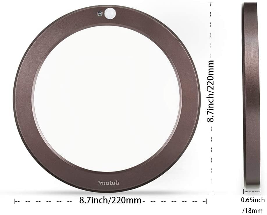 Youtob Motion Sensor Ceiling Light 15W 1500LM Adjustable 3 Colors Ceiling Light Bronze