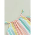 thumbnail image 6 of Kids Girl Dresses, Sleeveless Off Shoulder Striped Print Casual Party Street Princess Dress, 6 of 9