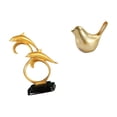 thumbnail image 6 of Dolphin Figurine Golden Birds Statue Resin Material Unique Home Office Desk Decoration Collectible for Living Room Study, 6 of 8