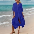 thumbnail image 4 of MaFYtyTPR Bikini Cover Up Tops Women's Solid Color Sexy Cut-Out Beach Bikini Swimsuit Smock, 4 of 5