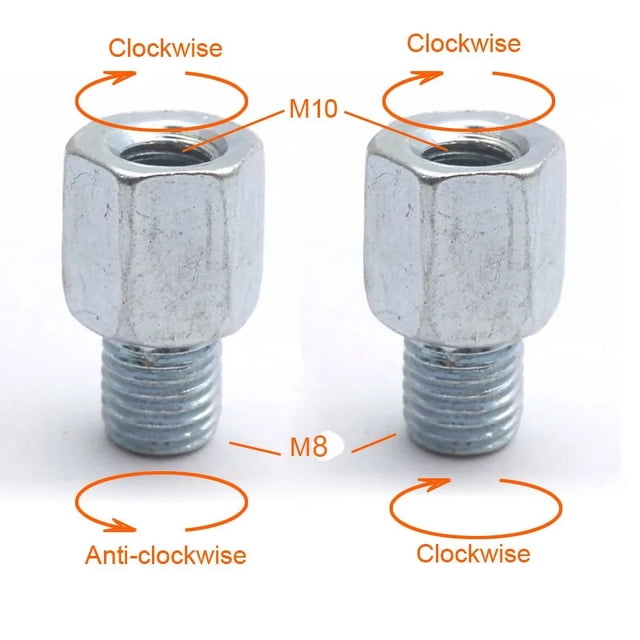 2pcs Scooter Motorcycle Rear Mirror Adapters M10 10MM M8 8MM 6MM Clockwise Anti-clockwise Right Left hand thread Changing Screw
