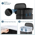 thumbnail image 3 of LAZY BUDDY 13.2 Gallon Step Trash Can, 50L Stainless Steel Kitchen Garbage Can with Inner Bucket & Soft-Close Lid for Home Office, 3 of 7