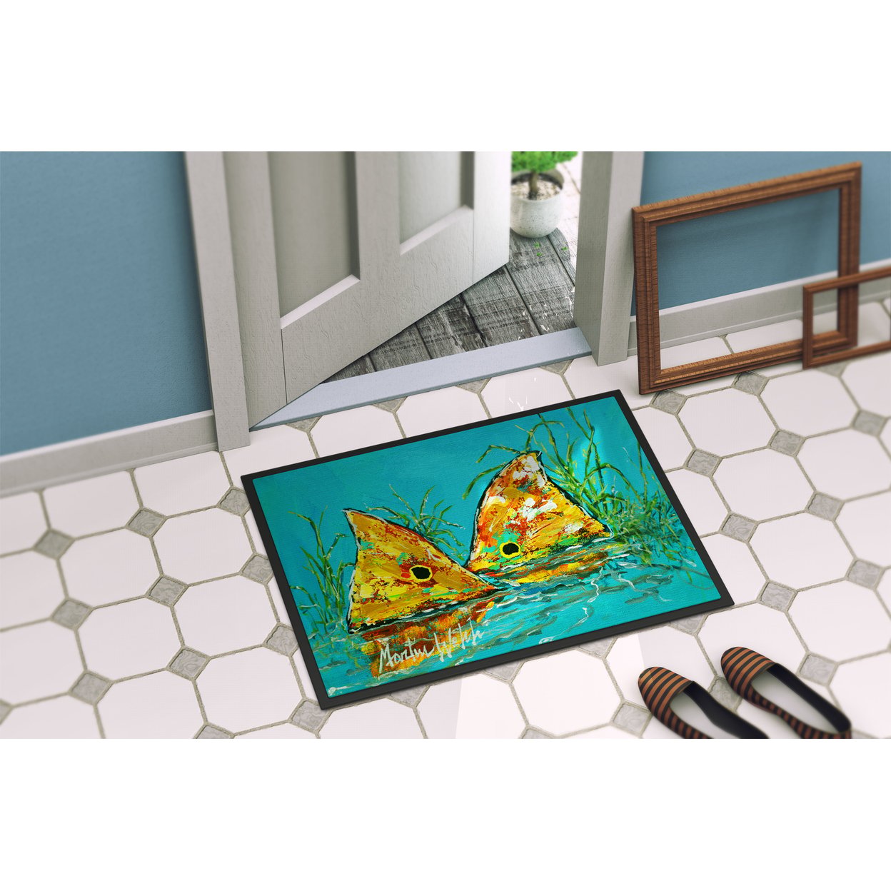 thumbnail image 4 of Side By Side Red Fish Doormat 36 in x 24 in, 4 of 5