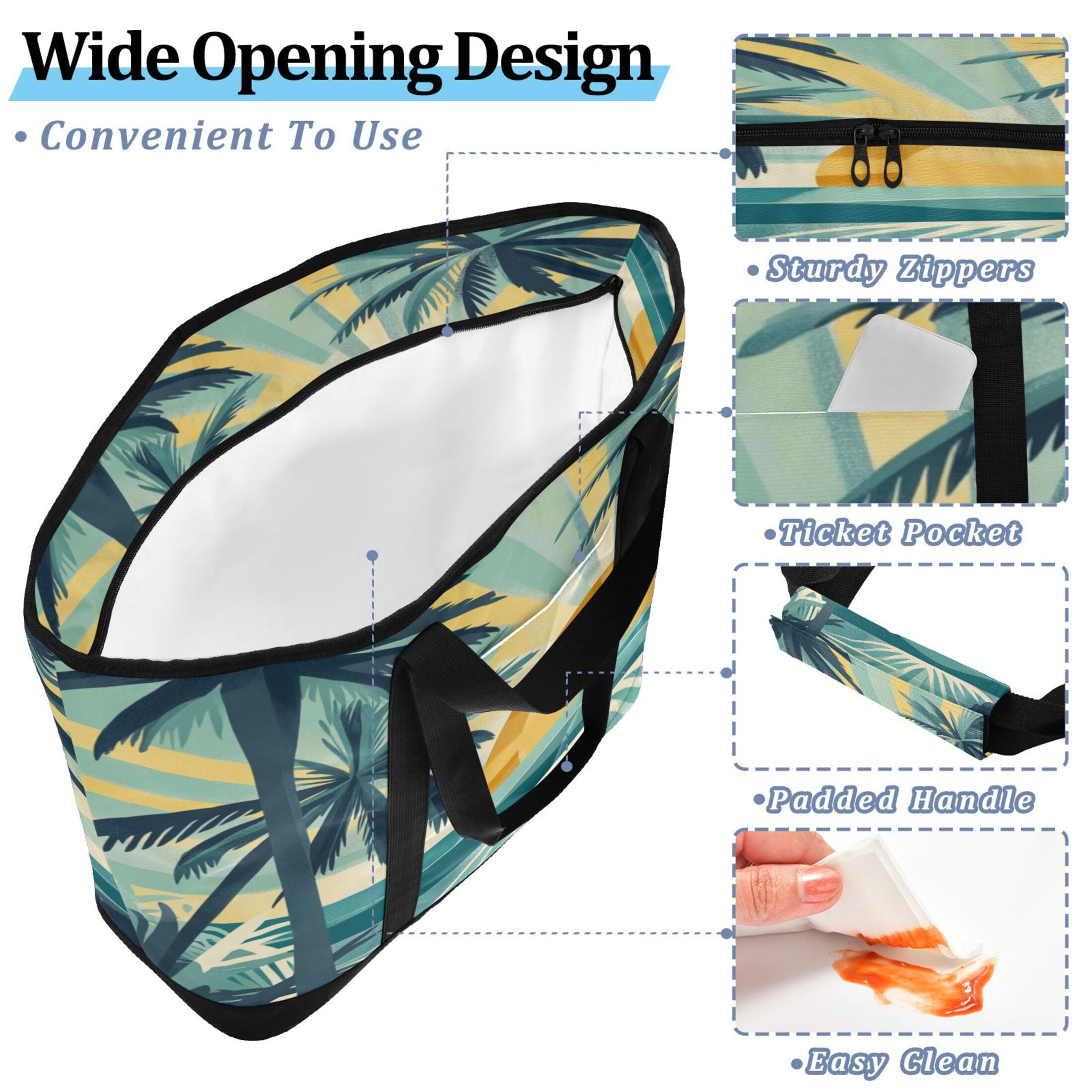 Large Hand-held Ice Pack Picnic Bag Insulation and Refrigeration Suitable for Shopping Picnics and Camping Green Sea Tree