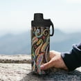 thumbnail image 7 of Daiia Watercolor Romantic Paisley Printed 18 OZ Sports Insulated Kettle Drinking Cup Water Bottle Stainless Steel Kettle Portable Cup For Gym, 7 of 7