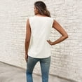 thumbnail image 3 of LWavelet Women's Boho Paisley Print Sleeveless Blouse – Pleated V-Neck Lightweight Summer Top Bronze M, 3 of 4