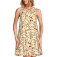 thumbnail image 1 of Balery Cute Cats 4 Vestidos de verano para mujer con estampado: vestido holgado sin mangas, vestido playero informal y cómodo para días calurosos., 1 of 7