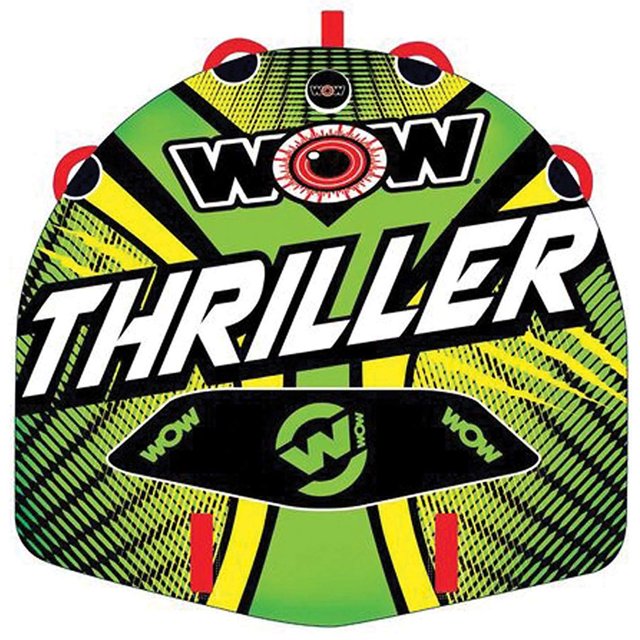 WOW Watersports Thriller Inflatable 1-Person Towable Water Boating Deck Tube