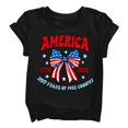 thumbnail image 2 of EnJoCho Boys Girls 4th Of July Shirt Cotton Kids Red White And Blue USA American Flag Shirt Comfortable Patriotic Tops Kids Girls Graphic Tee Summer Casual 2 12 Years, 2 of 8