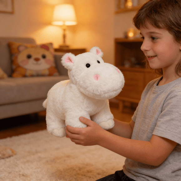 NAOJIE Jouet en Peluche Hippopotame / Animaux en Peluche Hippopotame Super Doux / Peluches Mignonnes pour Chambre Ou Salle de Jeux / Animaux en Peluche Safari de 10 Po / Jouets Animaux en Peluche Hippopotame