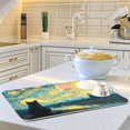 thumbnail image 6 of Dish Drying Mat Kitchen Pad Large Counter Absorbent Dish Mats Drainer Black Cat under The Moon, 6 of 8