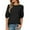 Black, variant on Women's 3/4 Sleeve Open-Back Blouse Crew Neck Bow-Tie Back Fashion Shirt Versatile Casual Summer Top,XXL,Pink