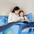 thumbnail image 4 of Feelyou Kawaii Blue Dolphin Twin Bedding Sets 7-Piece for Teen, Cute Ocean Animal Bedding Comforter Set, Art Watercolor Reversible Sheet Sets, Microfiber Bedroom Decor, 4 of 8
