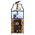 thumbnail image 7 of Corner Bar Cabinet - Wine Bar Cabinet with LED Strip and Glass Holder 5-Tiers Storage Space Corner Liquor Cabinet Industrial Wine Cabinet for Small Space, 7 of 7