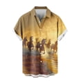 thumbnail image 4 of Mens Casual Manga Corta Botón Abajo Camisas Turndown Cuello Blusa de Impresión, Poliéster Ligero Top de la Moda para el Verano Al Aire Libre Y el Uso Diario, 4 of 6