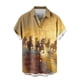 thumbnail image 4 of Mens Casual Manga Corta Botón Abajo Camisas Turndown Cuello Blusa de Impresión, Poliéster Ligero Top de la Moda para el Verano Al Aire Libre Y el Uso Diario, 4 of 6