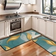 thumbnail image 3 of Kitchen Rugs Sets Of 2,Teal Gold Wave Marble Pattern Anti Fatigue Kitchen Mat Rugs Non Slip Washable,Decorative Kitchen Floor Mats for Kitchen,Sink,Laundry,17"x47"+17"x47", 3 of 5