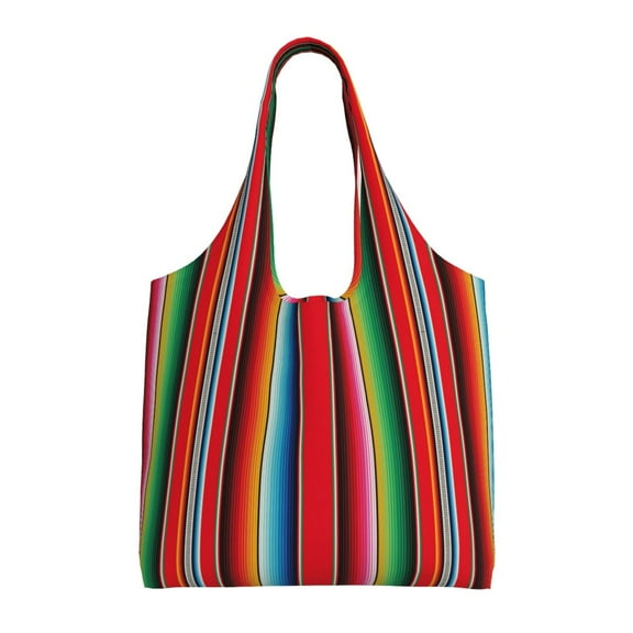 Vsdgher Mexican Serape Blanket Stripes Print canvas Tote Bag, Lightweight Cloth Bags, Suitable for shopping, groceries, travel