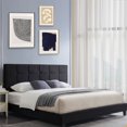 thumbnail image 1 of Full Bed Frame Upholstered Platform Bed,Full Size Bed Frame with Headboard,Black, 1 of 6