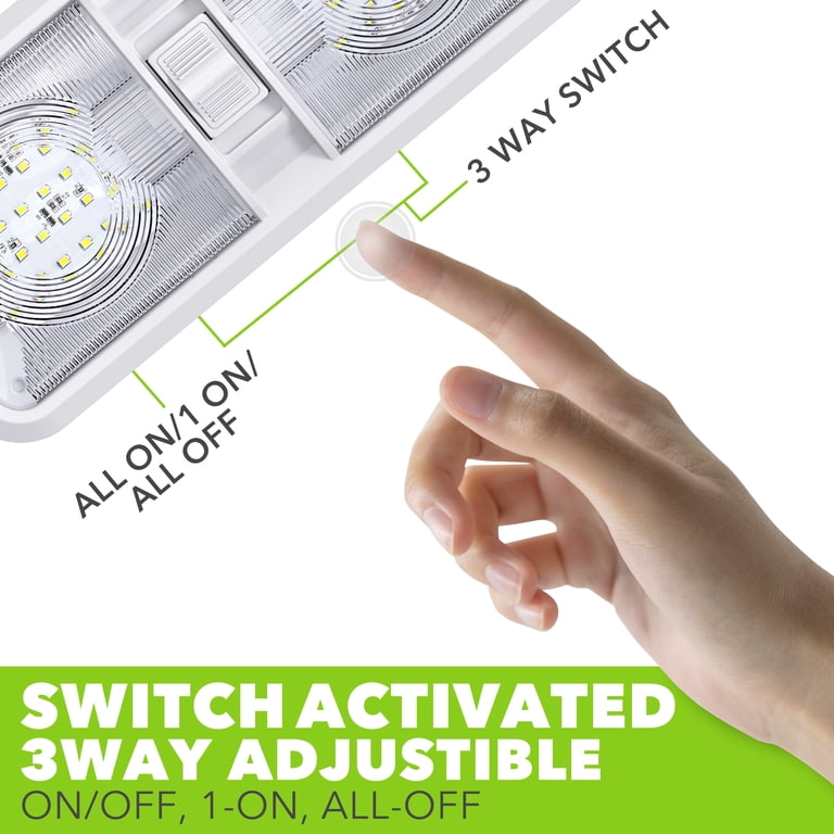 Leisure LED RV LED Ceiling Double Dome Interior Light Fixture Oval With ON/Off Switch Natural White 4000 4500k 48 2835smd  66685.1642098708