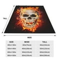 thumbnail image 3 of Bixox Fleece Blanket Satanic Skull In Flames In The Darkness Pattern Super Soft Double-Sided Microfiber Flannel Blanket for Sofa, Bed, Couch,Suitable for All Seasons - 80"x60", 3 of 5