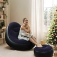 thumbnail image 2 of Sofá Silla Reclinable Plegable Tumbona Inflable Flocado PVC para Cine Familiar Noche Juegos Fiesta Camping, 2 of 9