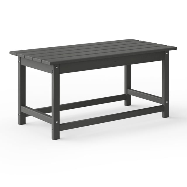 WestinTrends Table Basse d'Extérieur Malibu, 35 Pouces x 17.5 Pouces Table Basse en Bois Poly Tout Temps pour Patio, Jardin, Pelouse, Porche, Balcon, Gris