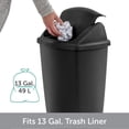 thumbnail image 6 of Sterilite Kitchen Trash Can, 7.5 Gallon Plastic Garbage Bin with Swing Top Lid, Black, 6 of 8