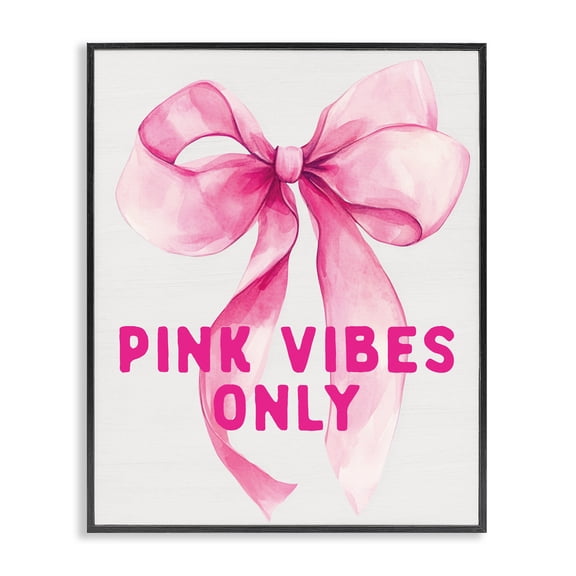 Girly Pink Vibes Only Black Framed Giclee Art, design by Lettered and Lined