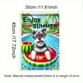 thumbnail image 6 of 1PC, 2D Flat Shih Tzu Watermelon Cup Pool Flag Summer Garden Flag, Cool Theme Suitable for Villa Balcony, Porch and Pool Area Decoration, 6 of 7