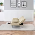 thumbnail image 4 of 67" Folding Sofa Bed with Adjustable Backrest and Silver Metal Legs, Modern Leather Multifunctional Double Sofa Bed with Coffee Table in the Middle for Living Room Bedroom, Beige, 4 of 9