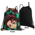 thumbnail image 3 of Demon Slayer Drawstring Backpack Simple Sports Gym Bag Draw String Bags Casual Rucksack, 3 of 9