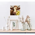 thumbnail image 3 of HOMICOZI Cow Pictures Wall Decor Country Farmhouse Canvas Wall Art Rustic Sunflower Bathroom Decor Framed Artwork Paintings for Wall Decorations for Bedroom Office Kitchen Living Room 16 X16in, 3 of 4