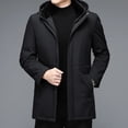 thumbnail image 4 of Chaqueta de plumón de invierno YXL-853 de longitud media para hombre, forro interior grueso, cálido y extraíble, sin gorro, abrigo informal, 4 of 5