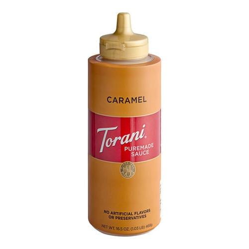 Torani Puremade Caramel Sauce, Premium Buttery Dessert & Coffee Topping, 12 fl oz (355 mL) Squeeze Bottle