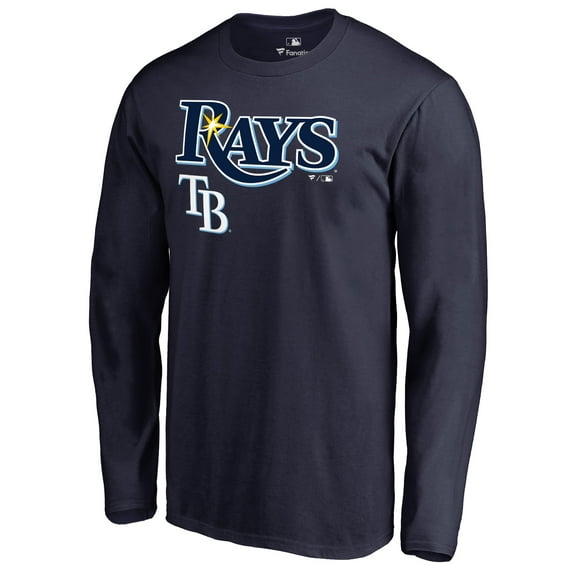 Men's Navy Tampa Bay Rays Team Lockup Long Sleeve T-Shirt