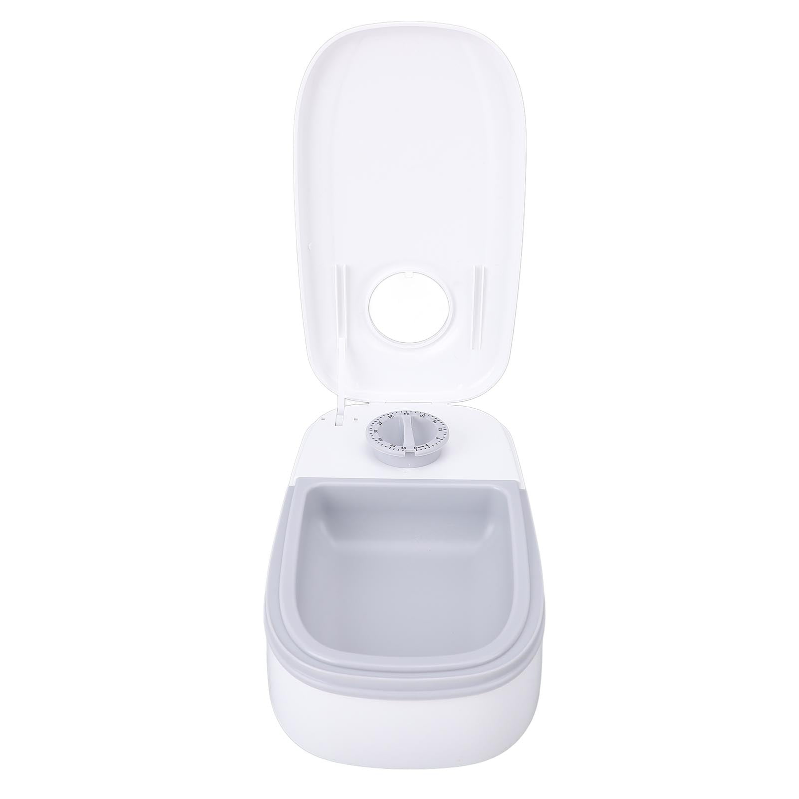 Riousery Automatic Pet Feeder Timed Maintain Freshness Dry Wet Food Dispenser Bowl for Cats and Dogs, Smart Programmable Timer, Gray, 9.84 inches / 25 cm