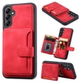 thumbnail image 1 of SaniMore Wallet Case for Samsung Galaxy A54 5G 6.4" 2023, Flip Cash Pocket Card Slots Kickstand PU Leather Skin Wear-resistant Retro Shockproof Anti-drop Cover for Samsung A54 5G, Red, 1 of 5