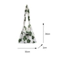 thumbnail image 4 of Bolsa de mano con estampado de flores de felpa Para mujer Likrtyny bolso de hombro grande cálido verde, 4 of 9