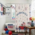 thumbnail image 3 of Independence Day Shower Curtain, 36" x 72", USA Flag Red Truck Linen Waterproof Bathroom Curtain Washable Shower Curtain Set with 12 Hooks, 3 of 9