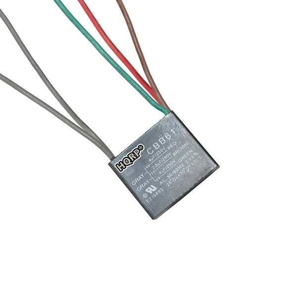 HQRP Capacitor Works with Harbor Breeze Ceiling Fan 4uf 2.5uf 4uf 5-Wire