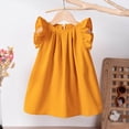thumbnail image 4 of Grils Dress , Easter Dresses Girls Elegant Girls Summer Dress With Ruffle Sleeves Soft Solid Color A Line Dress For 1 6 Years Girls, 4 of 5