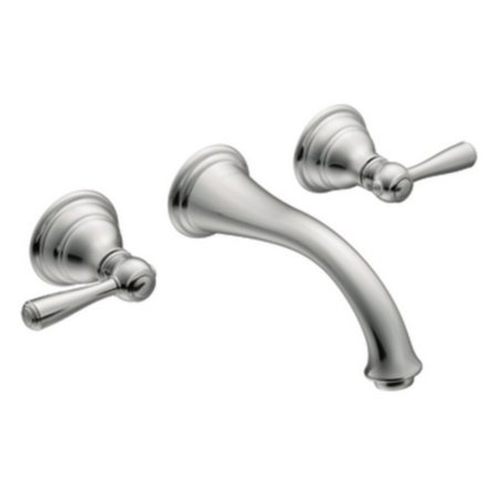 Kingsley Brushed Nickel Two Handle Wall Mount Bathroom Faucet