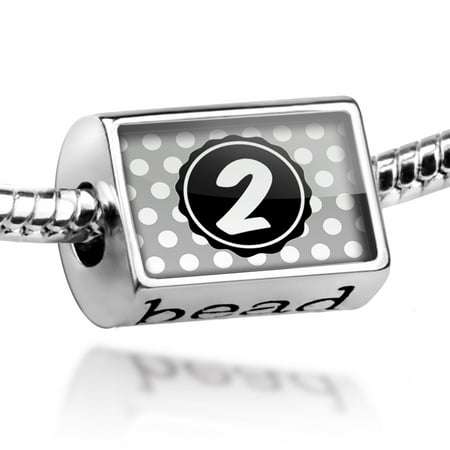 Black Polka Dots Chart - Bead Monogram 2 Grey Black Polka Dots Charm Fits All European Bracelets