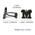 thumbnail image 2 of Gemelos elegantes de acero inoxidable negro con letra M para hombre, 2 of 2