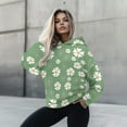 thumbnail image 4 of SCRAWLGOD Flower Hooded Sweatshirt Women Plus Pullover Sweaters for Women Crewneck Long Sleeve Tops for Women Loose Woman Hoodies with Designs for Skating Size XL, 4 of 7