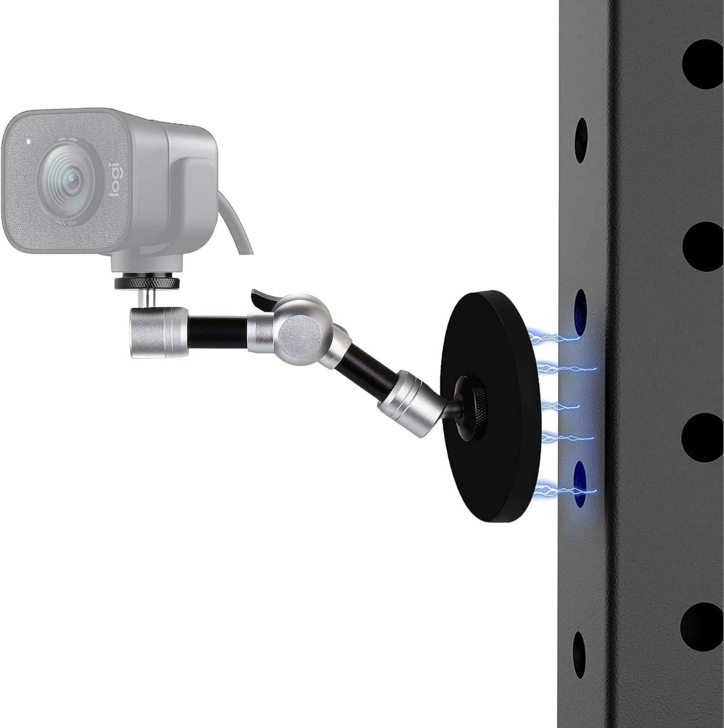 Webcam Magnetic Mount,7'' Magic Arm with Magnetic Suction Holder Compatible with Logitech StreamCam C920s Brio C930 C922 C925e C615 and Webcams with 1/4''-20 Interface